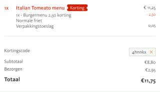 €2,50 korting op alle burgermenu's bij Kwalitaria