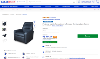 Poltrona Matrix Sorrento em corino - R$ 594,15