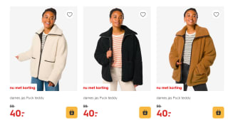 Dames teddy jas voor €40 bij de Hema