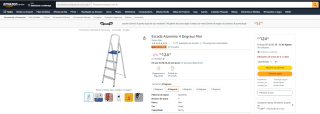 Escada de Alumínio com 4 Degraus da marca Mor - R$ 124,43