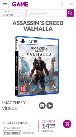Assassin's Creed Valhalla PlayStation 5 por 14,99€.