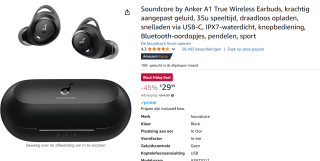 Soundcore bij Anker Life A1 draadloze oordopjes voor €29,99 bij Amazon