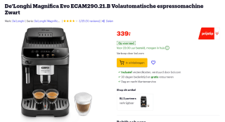 De'Longhi Magnifica Evo ECAM290.21.B koffiemachine voor €339 bij Bol.com