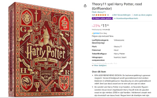 Harry Potter Gryffindor Speelkaarten voor €11,92 bij Amazon