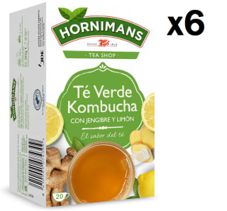 6 Paquetes de Hornimans Té Verde Kombucha con Jengibre y Limón 100% Natural | 20 bolsitas | Con Teína por 9.27€
