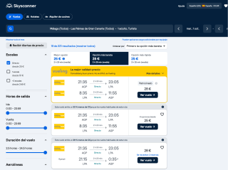 Vuelo Málaga - Las Palmas de gran Canarias desde 25€ con Skyscanner