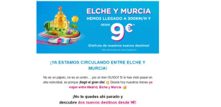 Ouigo ya en Elche y Murcia Billetes 9€