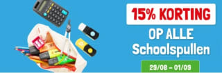 15% korting op alle schoolspullen bij Lobbes