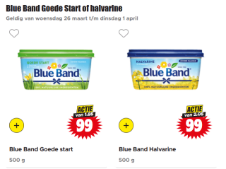 Blue Band Goede Start of halvarine voor €1 bij Dirk