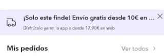 Portes gratis por compras de +10€