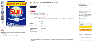 160 Sun vaatwastabletten voor €12,73