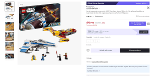 Set Lego Star Wars: AhsokaAla-E de la Nueva República vs. Caza Estelar de Shin Hati por tan sólo 49,99€