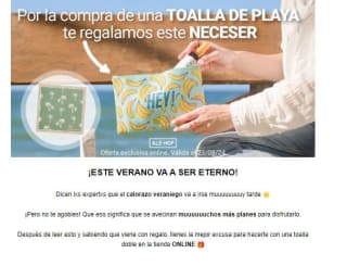 Regalo de neceser por la compra de una tolla