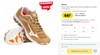 Zapatillas para Hombre Mizuno Wave Lightning Z5por 64.9€
