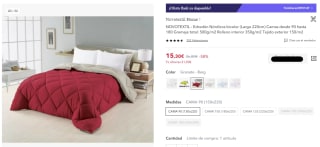 Relleno Nórdico por 10,05€ manta por 5€ juego sábanas por 9€