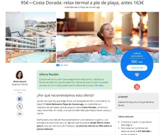 Estancia para 2 en Hotel Balneario Playa de Comarruga desde 95€
