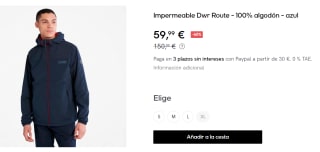 Chaqueta Impermeable para Hombre Timberland Dwr Route por 59.99€