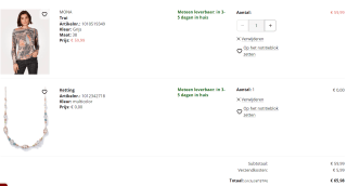 Gratis ketting bij bestelling bij Klingel