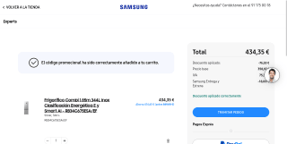 Frigorífico Combi Samsung 344L por 434,35€