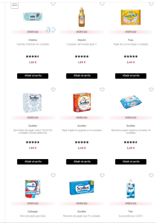 3x2 en productos seleccionados