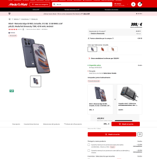 Móvil Motorola Edge 50 NEO Grisaille 512GB 12GB RAM 6.36" por solo 313€