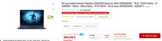 PC portable Gamer Medion ERAZER Deputy P60 (MD62606) à 899,99€