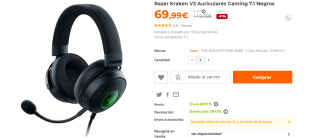 Auriculares Gaming 7.1 Razer Kraken V3 por 69.99€