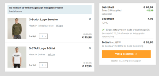 25% extra korting op alles in de G-Star outlet