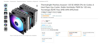 Ventilador Thermalright Peerless Assassin 120 SE ARGB por 36,99€