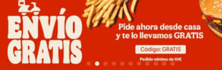 Burger King: envío gratis a casa pedido minimo de 10€
