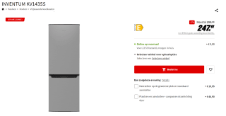 Inventum KV1435S koelvriescombinatie voor €247,91 bij de Mediamarkt