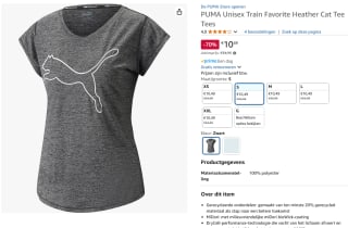 PUMA Favorite Training Heather Cat T-shirt voor €10,49 bij Amazon