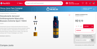 Desodorante Masculino da Bozzano Extreme Sport com 5 uni de 150ml - R$ 25,25