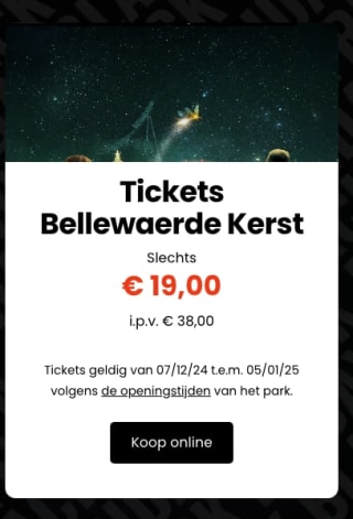 50% korting op alles bij Bellewaerde