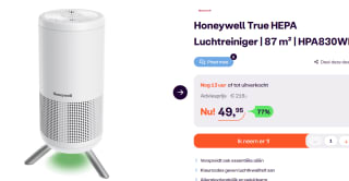 Honeywell HPA830WE - Luchtreiniger - 87 m² 46 dB Wit voor €49,95 bij Ibood