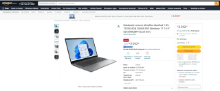 Notebook da Lenovo, modelo Ultrafino IdeaPad - R$ 2.592,20
