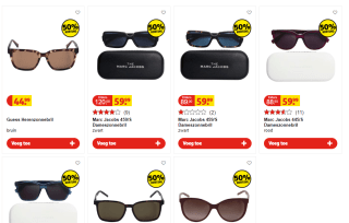 Diverse Marc Jacobs/Hugo Boss zonnebrillen met 50% extra kassakorting bij Kruidvat