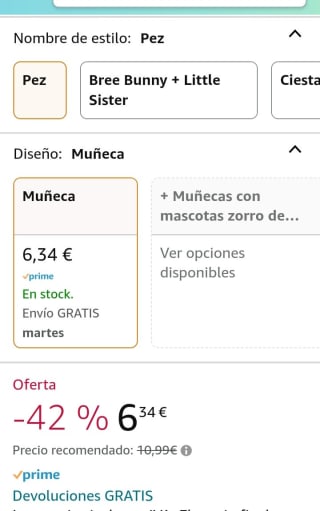 Royal Enchantimals Ocean Kingdom Muñeca Rainey Rainbow Fish con mascota pez arcoíris por 6,34€.