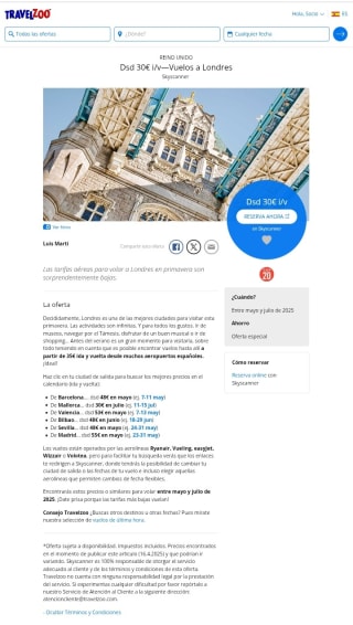 Vuelos a Londres desde 30€ ida/vuelta.