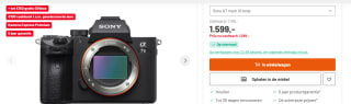 Sony Alpha 7 III - Body - Zwart voor €1299 na cashback bij Kamera Express