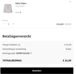 Daily Paper Eshort heren shorts voor €15,99 dmv code bij Otrium
