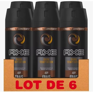 Pack 6x150ml AXE Desodorante Hombre DARK TEMTATION Spray 48h por 12,15€