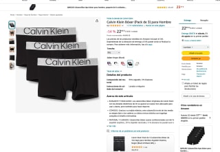 Pack de 3 Calvin Klein Bóxer para Hombre por 22,95€