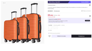 Juego de 3 Maletas Trolley ABS Semirrígidas 4 Ruedas por 59.49€ (Cuenta Nueva 47.49€)