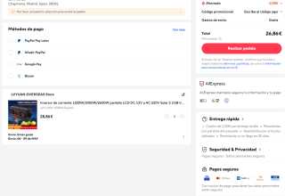 Inversor de corriente pantalla LCD DC 12V a AC 220V Solar 2 USB por solo 26,86€