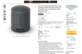 Altavoz inalámbrico Sony SRS-XB100 por solo 38,83€