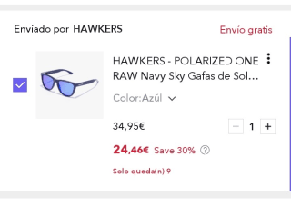 Hawkers Gafas de sol polarizadas unisex por 20€.