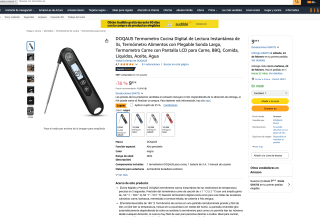 Termometro de cocina Digital de Lectura Instantánea DOQAUS de 3s por solo 7,49€