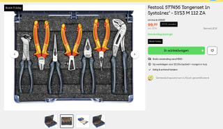 Festool 577456 Tangenset in Systainer³ voor 99,99 euro