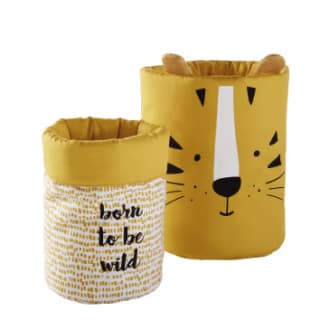 Cestas de Algodón Amarillo Mostaza con Estampado por 9,95€